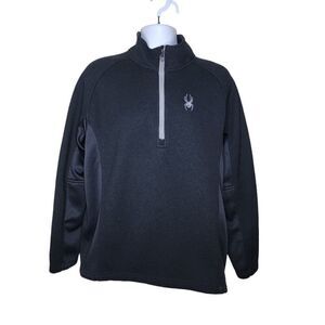 Spyder High Neck Half Zip Ribbed Pullover Jacket Mens XL Black